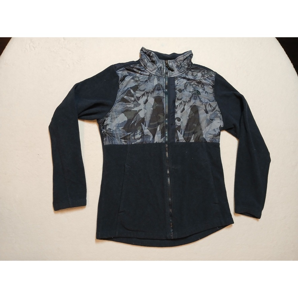 The North Face Tundra 200WT Full Zip Fleece Jacket Womens Medium Blue Camo S19